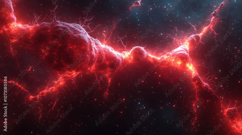 Obraz premium Starry Night Nebula, a cosmic canvas of stardust and celestial wonders. Generative AI