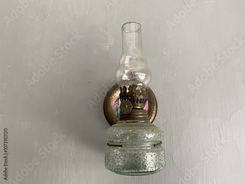 Used oil lamps used as wall decorations photo