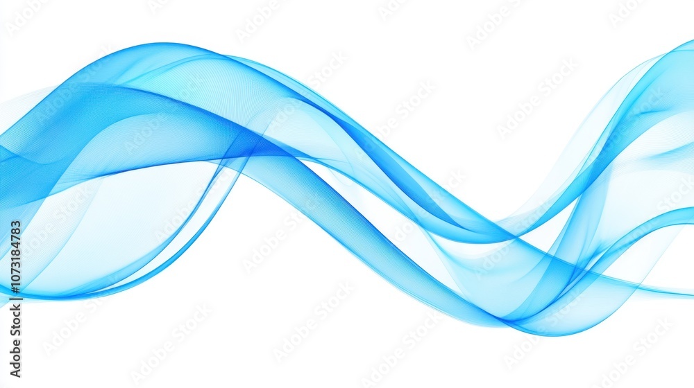 Fototapeta premium Abstract layered wave patterns on a white background, creating a tranquil and sophisticated look