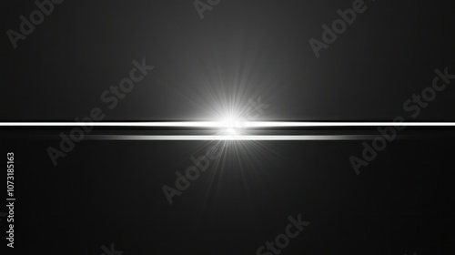 A brilliant white flare slicing horizontally across the sleek black surface, evoking elegance and minimalism with a modern aesthetic