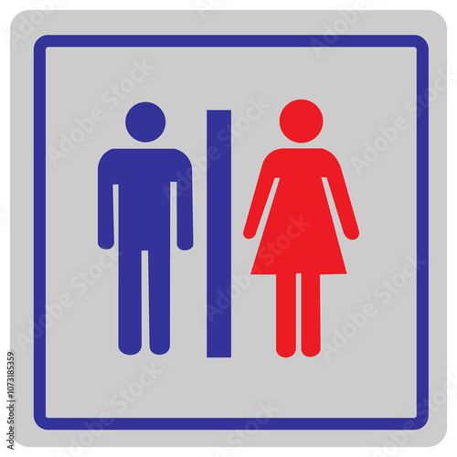 Restroom door icons male and female public toilet sign