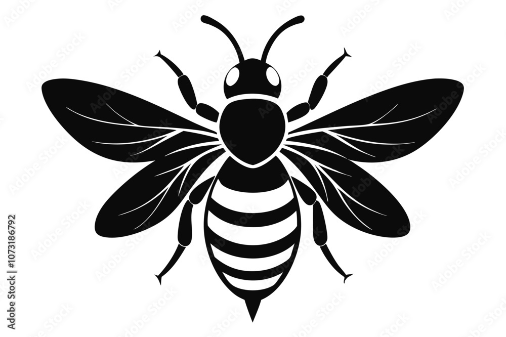 Fototapeta premium bee silhouette vector illustration white background