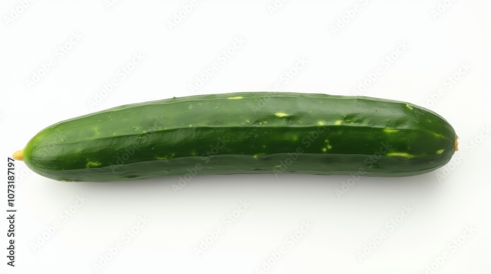 Minimalist photo of a green cucumber on white Minimalist photo of a green cucumber on white