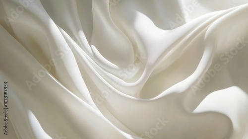 Abstract white background with soft, flowing lines and shadows, creating a peaceful and elegant atmosphere