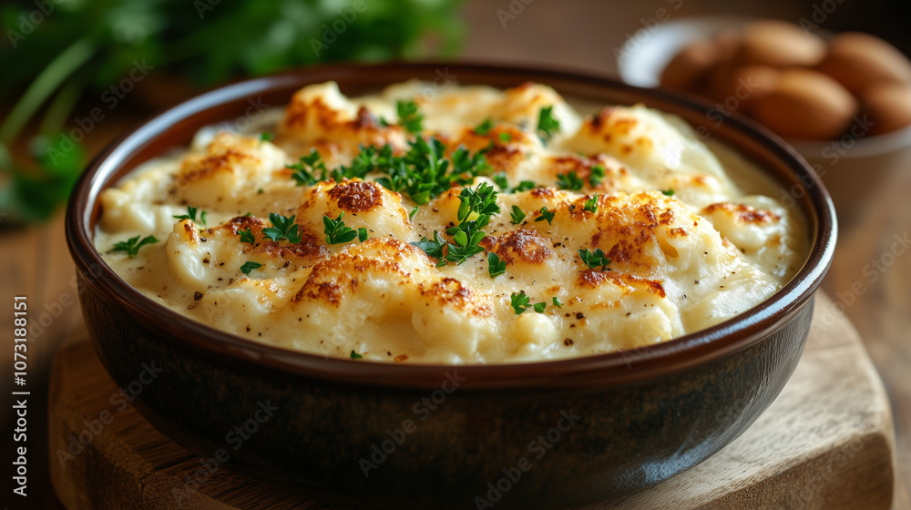 Creamy Belgian Stoofvlees Side Dish with Golden Baked Topping Creamy Belgian Stoofvlees Side Dish with Golden Baked Topping