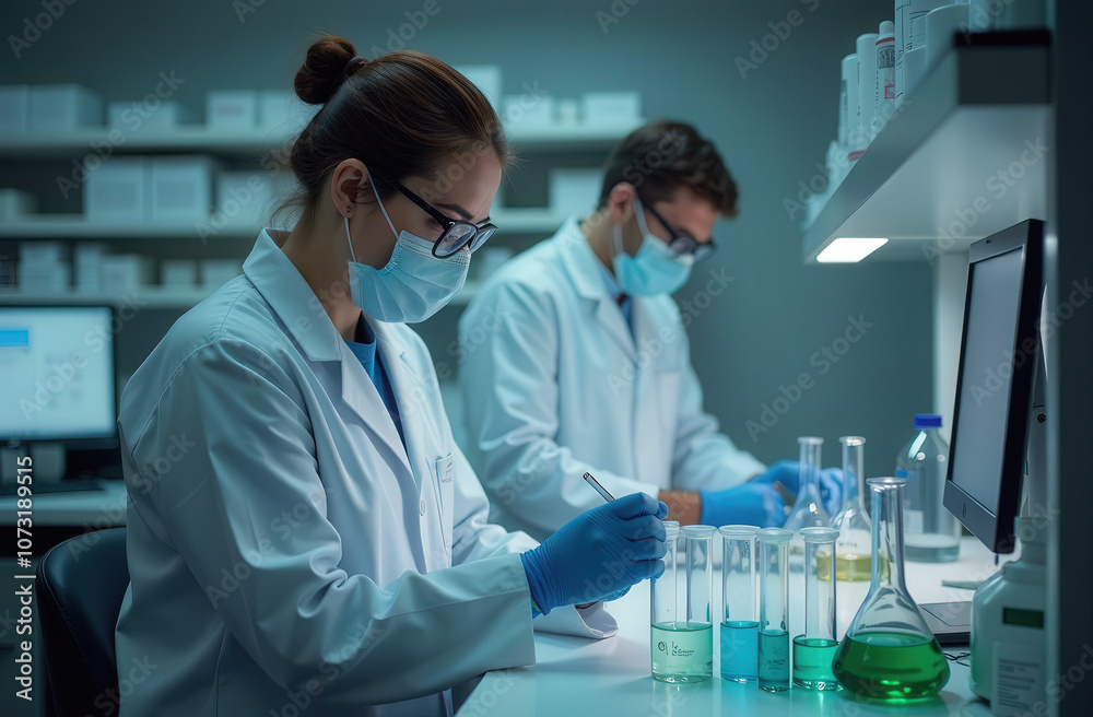 Fototapeta premium medical laboratory, scientists are developing a new substance
