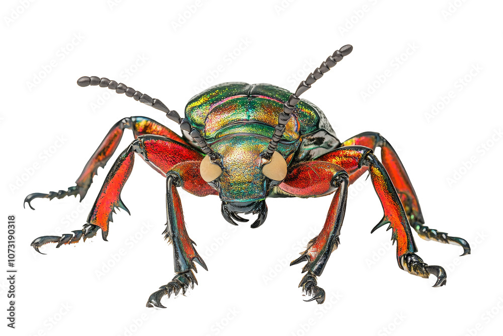 Naklejka premium Iridescent Jewel Beetle Isolated on Transparent Background