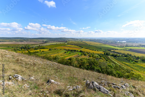 Landscape view, rural view of South Moravia, Czech Republic photo