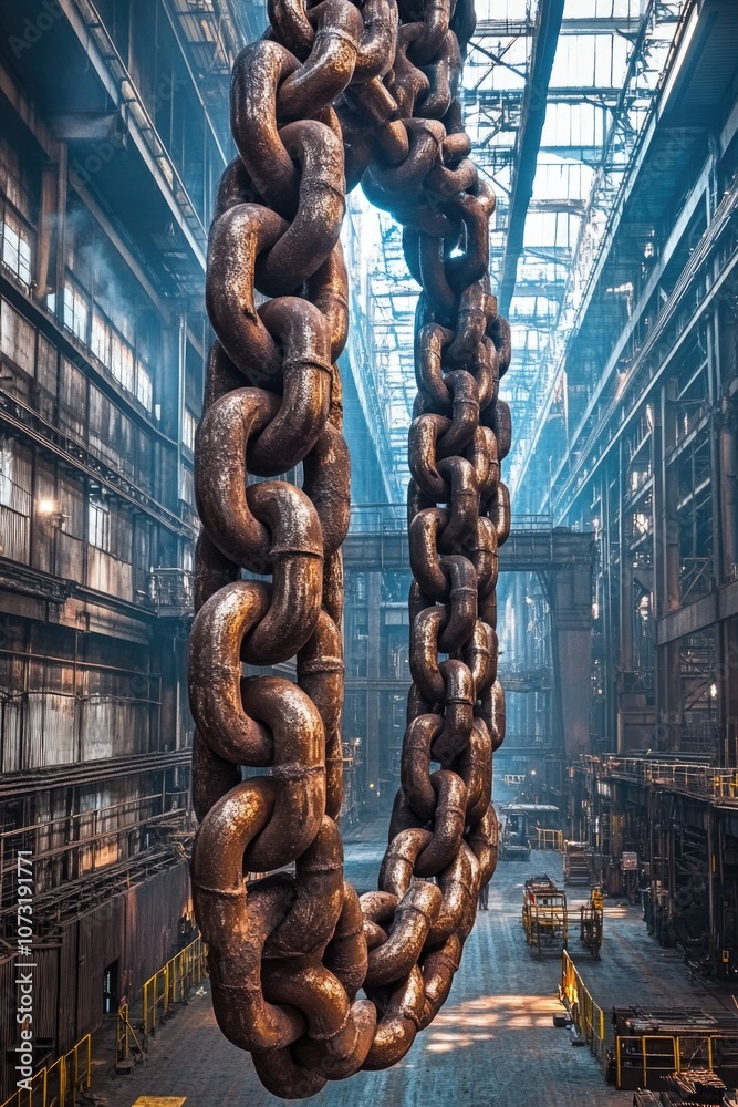 Naklejka premium Chain Hanging Ceiling Building