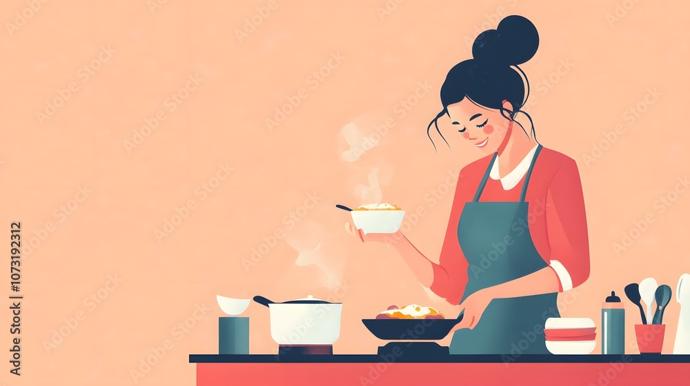 Mother Smiling with Young Sons Outdoors