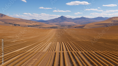 Expansive Agricultural Landscape with Crops and Rolling Hills