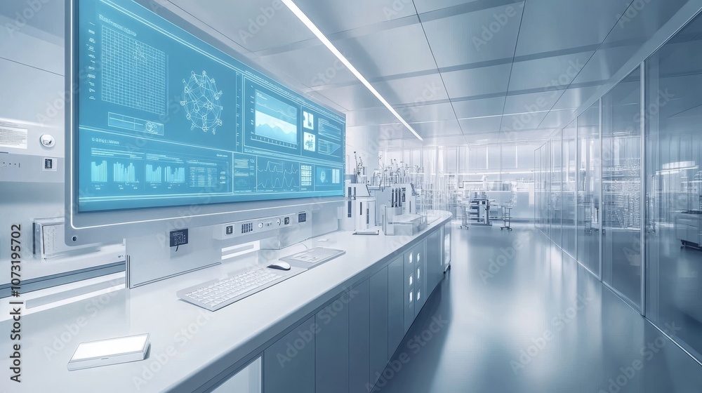 Modern Tech Lab with Advanced AI Monitoring Systems Modern Tech Lab with Advanced AI Monitoring Systems