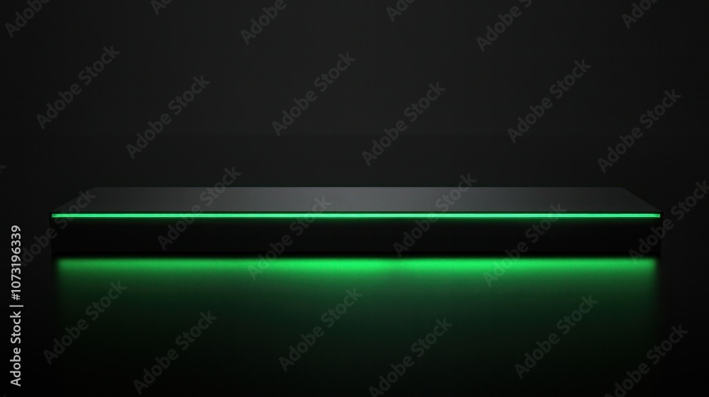Horizontal green flare cutting across the black surface, delivering a sleek, elegant visual with a modern and minimalist feel Horizontal green flare cutting across the black surface, delivering a sleek, elegant visual with a modern and minimalist feel