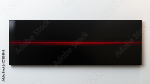 Horizontal red beam slicing across a jet-black canvas, offering an elegant yet powerful statement with sleek and minimalist energy