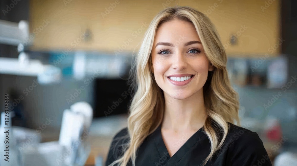 Smiling Female Dentist in a Modern Dental Office Smiling Female Dentist in a Modern Dental Office