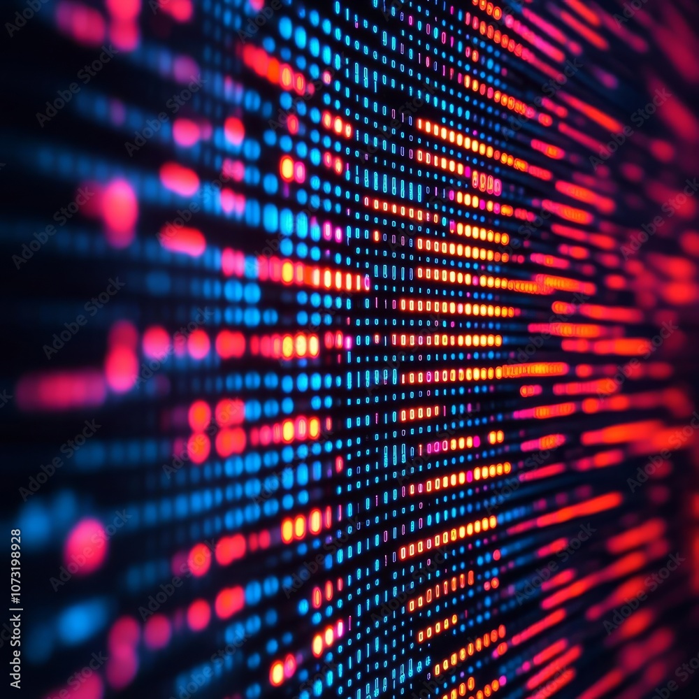 Close-up of a digital screen illuminated by harsh artificial light, pixel details, vibrant colors, modern tech focus Close-up of a digital screen illuminated by harsh artificial light, pixel details, vibrant colors, modern tech focus