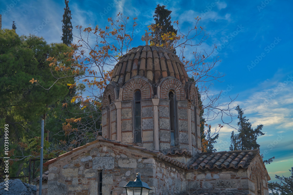 custom made wallpaper toronto digitalTitle: Byzantine Orthodox Church of Metamorphosis Sotiros in Plaka, Athens..