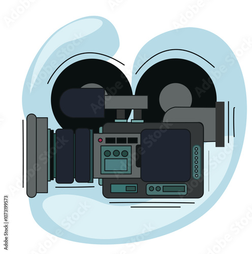 Video Recorder Icon,Retro film camera vector design in trendy style, professional video camera