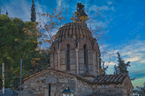 Wallpaper Mural Title: Byzantine Orthodox Church of Metamorphosis Sotiros in Plaka, Athens.. Torontodigital.ca