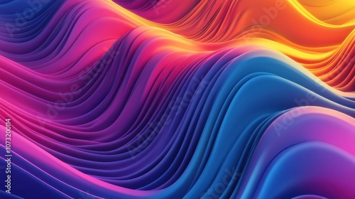 Vibrant abstract waves in shades of pink, purple, and blue create a dynamic and fluid visual experience.