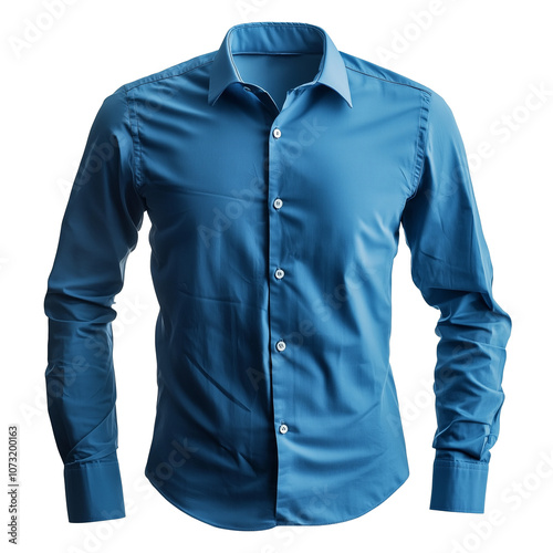 blue shirt isolated on white background photo