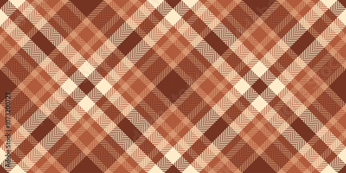 Nobility texture textile vector, 1960s plaid pattern tartan. Sketch check background seamless fabric in orange and red colors.