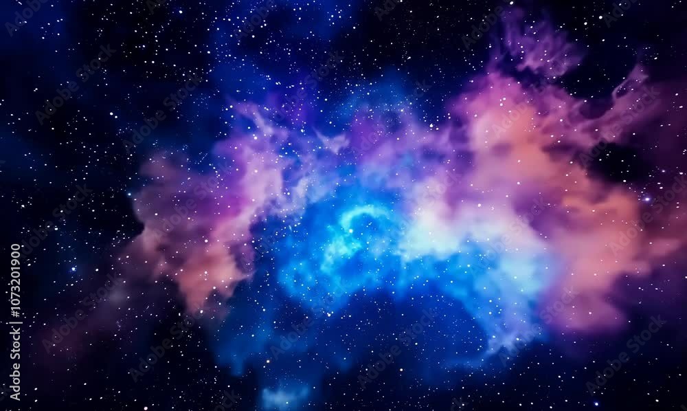 starlit voyage through a vibrant nebula in infinite space