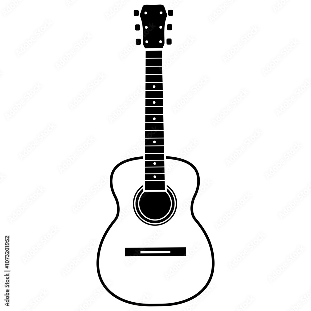 acoustic guitar silhouette element acoustic guitar silhouette element