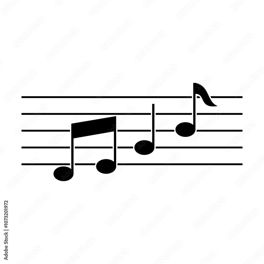 music notes silhouette element