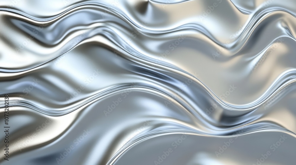 A close-up of shimmering metallic fabric, creating fluid waves and reflections in shades of silver and gray. A close-up of shimmering metallic fabric, creating fluid waves and reflections in shades of silver and gray.