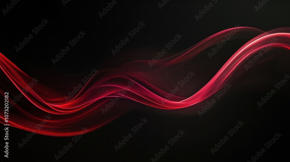 Fototapeta premium Sleek red horizontal streak across a dark, elegant background, delivering a modern touch to the minimalist black canvas