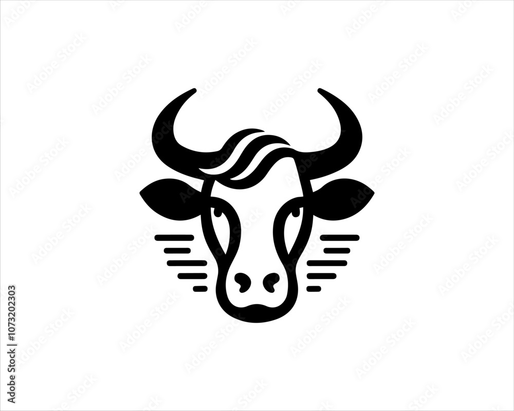 Cow head logo vector. Animal farm. Cow icon vector illustration. Cow head logo vector. Animal farm. Cow icon vector illustration.