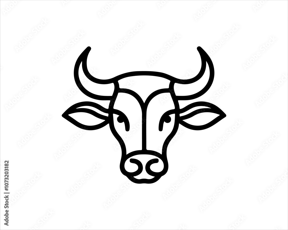 Cow head logo vector. Animal farm. Cow icon vector illustration. Cow head logo vector. Animal farm. Cow icon vector illustration.