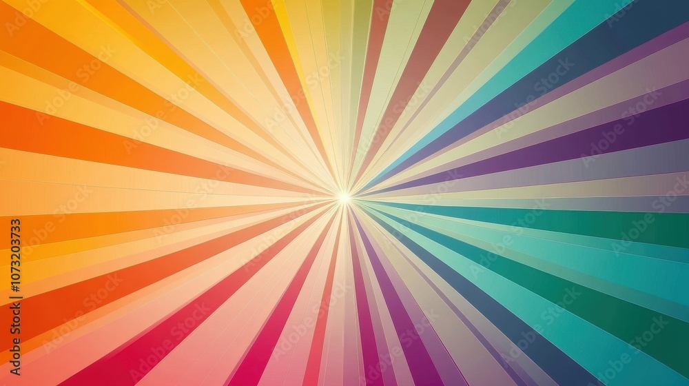 A vibrant burst of colorful rays radiating from the center, creating a joyful and energetic atmosphere. A vibrant burst of colorful rays radiating from the center, creating a joyful and energetic atmosphere.