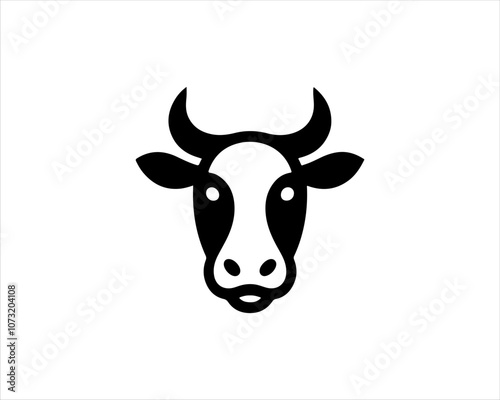 Cow head logo vector. Animal farm. Cow icon vector illustration.