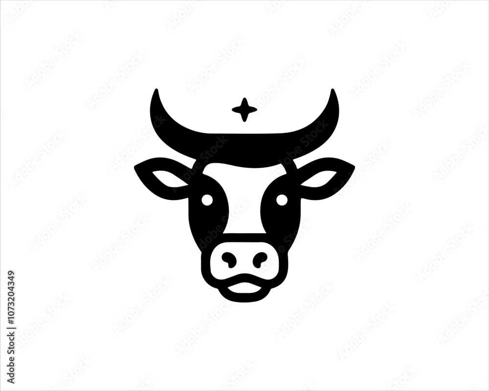Cow head logo vector. Animal farm. Cow icon vector illustration. Cow head logo vector. Animal farm. Cow icon vector illustration.