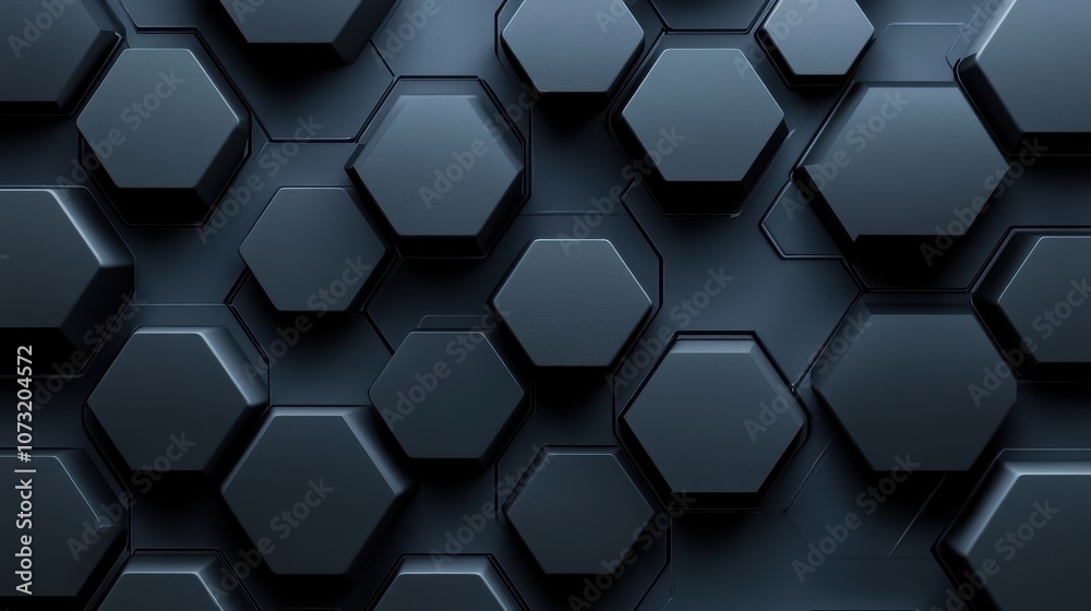 A dynamic black hexagonal pattern creating a modern and sleek design.