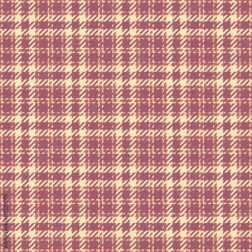 Preppy vector check plaid, deep fabric texture textile. Lined background pattern seamless tartan in red and light colors.