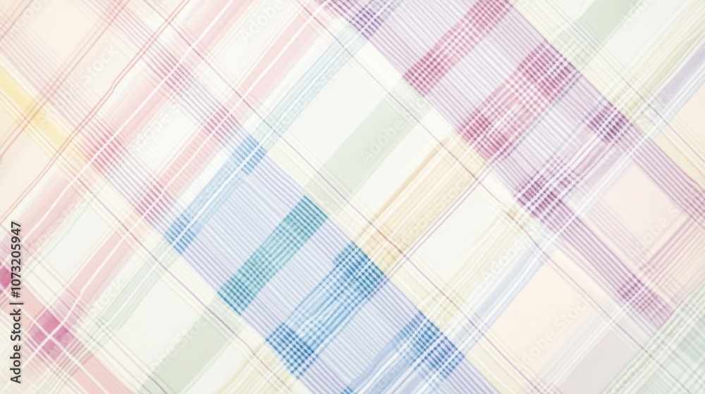 A vibrant pastel plaid pattern featuring soft hues of pink, blue, yellow, and green. A vibrant pastel plaid pattern featuring soft hues of pink, blue, yellow, and green.