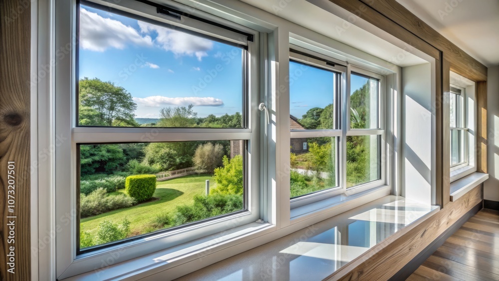 Close-Up of Energy-Efficient Double Glazing Window Installation with Protective Covers in Bright Natural Light Showcasing Modern Home Improvements Close-Up of Energy-Efficient Double Glazing Window Installation with Protective Covers in Bright Natural Light Showcasing Modern Home Improvements
