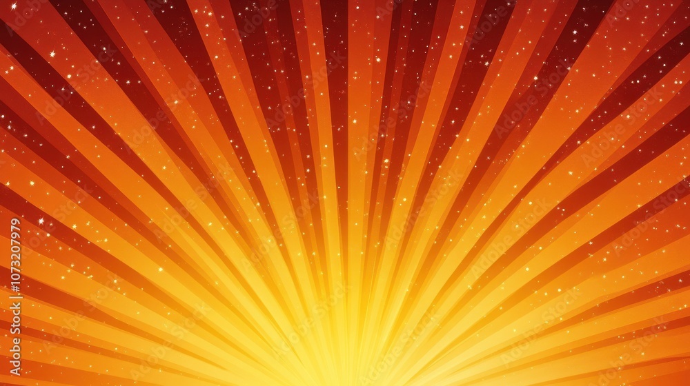 Fototapeta premium Vibrant sunburst pattern radiating in warm hues of orange and yellow.