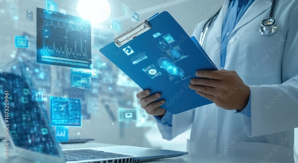 Doctor using digital technology for healthcare