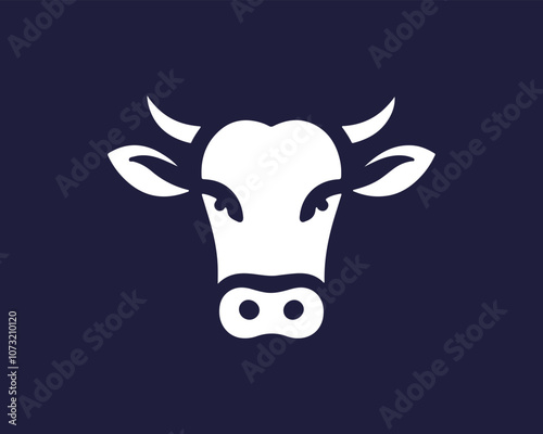 Cow head logo vector. Animal farm. Cow icon vector illustration.