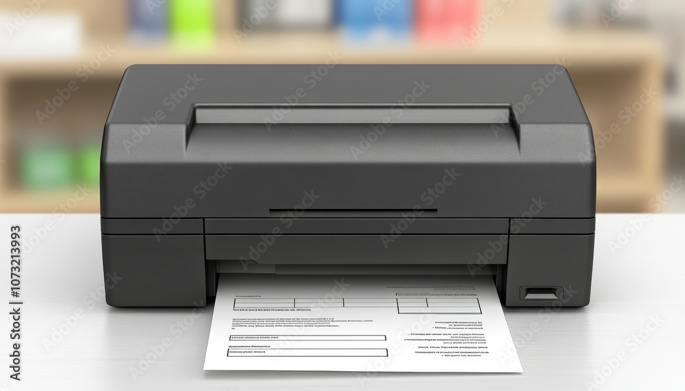 Modern Compact Printer Printing Document, Office Equipment, Technology, Printing Solutions Modern Compact Printer Printing Document, Office Equipment, Technology, Printing Solutions