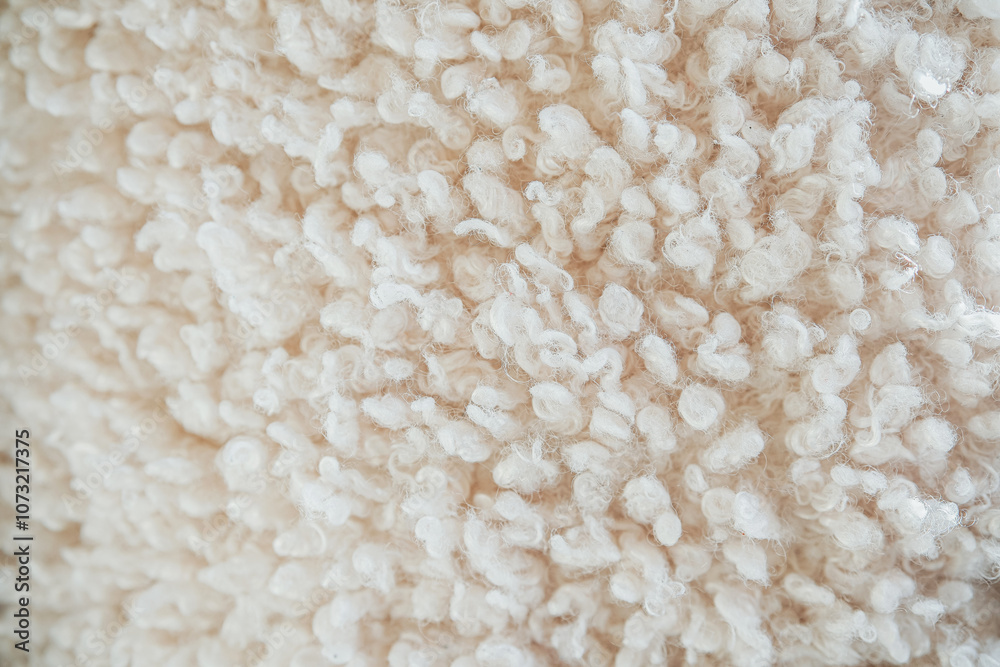 Textured white fabric with fluffy fibers on display in natural light Textured white fabric with fluffy fibers on display in natural light