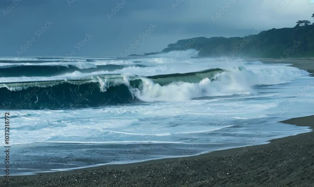 immersive view of heavy surf and hurricane winds in iceland