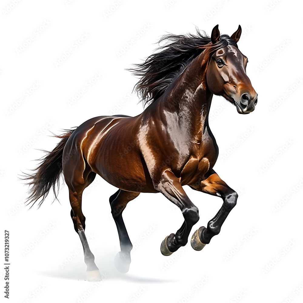 Obraz premium a beautiful horse full body on a white background