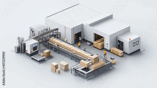 Eco life web concept in 3d isometric design. Green electricity and cars, sorting and recycling trash. Abstract fabric production line in isometry graphic for corporate poster. Vector illustration.