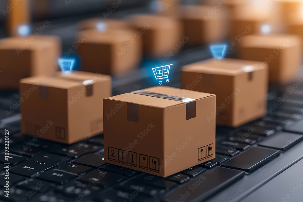 A high-tech warehouse with smooth inventory flow, displaying digital systems and optimizing stock movement A high-tech warehouse with smooth inventory flow, displaying digital systems and optimizing stock movement