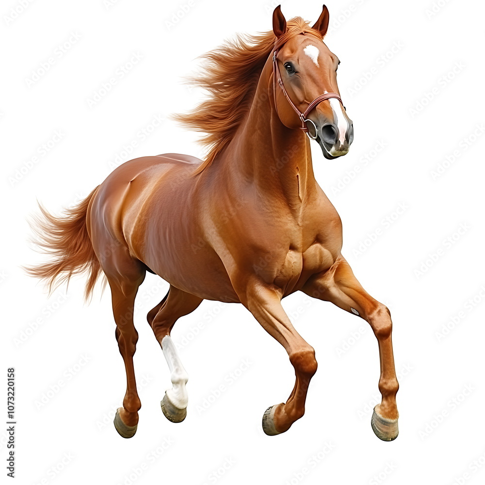 Naklejka premium a beautiful horse full body on a white background